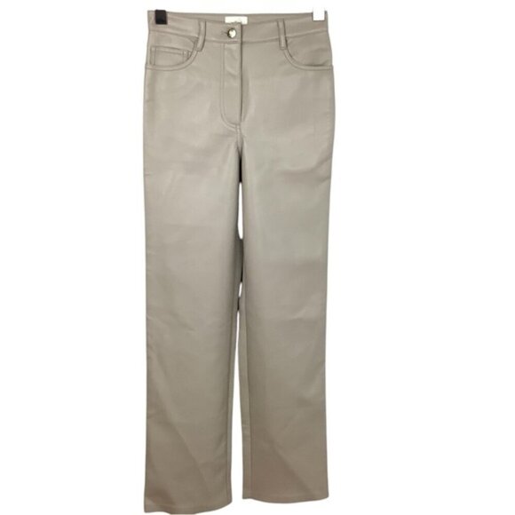 WILFRED MELINA VEGAN LEATHER TAUPE NEUTRAL PANTS 00 - Picture 3 of 13
